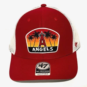 '47 Brand MLB Los Angeles Angels Red Region Adjustable Snapback Trucker Hat Logo - Picture 1 of 5