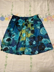 NWOT Worthington Sz. 14 Shiny Sea Green & Blue Side-Zip Skirt - Picture 1 of 5