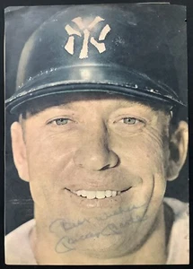 Mickey Mantle Signed Photo 7x10 Mag Page Yankees Helmet Autograph HOF PSA/DNA - Picture 1 of 7
