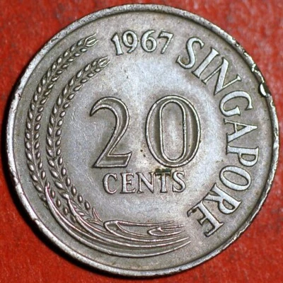 Singapur 20 centavos 1967 KM# 4 Foto 1 de 2