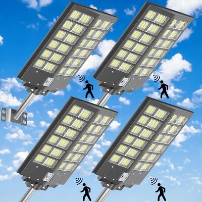 XCQMHF Solar Street Light Dusk to Dawn 6000W, 600000LM, 7000K Brightness 3Pack - Image 1 of 4