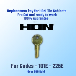101E-225E.New Replacement key for HON File Cabinet locks, Pre cut to your code. - Picture 1 of 2
