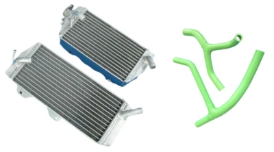 Radiador y manguera de aluminio verde L&R para Kawasaki KXF450 KX450F 2006-2008 2007 Foto 1 de 4