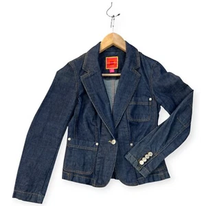 Isaac Mizrahi Denim Blazer Jacke Damen Gr. XSmall Kragen Preppy Coastal Target - Bild 1 von 18