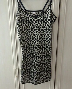 Sexy Gold & Black Lace Strappy Mesh Slip Camisole Nightdress Outerwear UK14/16 - Picture 1 of 6