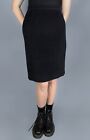 Vintage JIL SANDER Black Alpaka Wool Classic Straight Skirt Women&#39;s Size 36 RARE