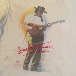Vintage Stevie Ray Vaughan T-Shirt XL Brockum Embroidered Signature Dbl Stitch - Picture 1 of 11