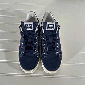 Adidas Stan Smith Originals Big Kids Size 5 Casual Shoe Dark Blue Suede Classic - Picture 1 of 14