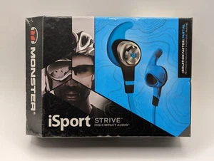 Auriculares internos Monster iSport Strive azules Controltalk, nuevos - Imagen 1 de 4