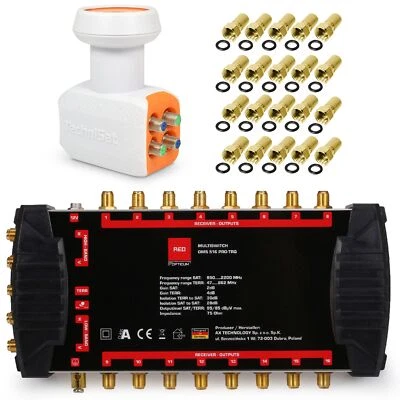 Multischalter 5/16 Opticum Multiswitch + TechniSat Quattro LNB HD 16 Teilnehmer - Bild 1 von 4