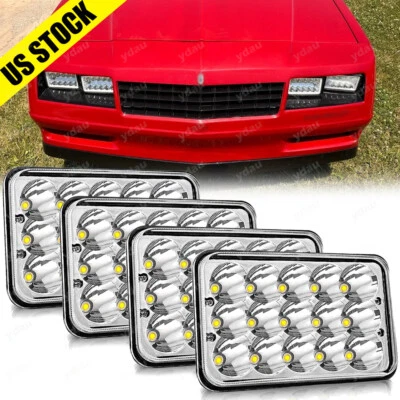 4PCS 4x6" LED Headlights Hi/Lo Beam For Chevrolet Monte Carlo 80-1988 El Camino - Изображение 1 из 4