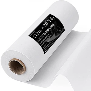 Medium Weight 12X 30 Yards Fusible Interfacing for SewingIron-On Non-Woven Int - Picture 1 of 6