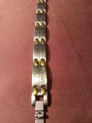 Мужской браслет для магнитотерапии SABONA — нержавеющая сталь и золотистый цвет - Изображение 1 из 4