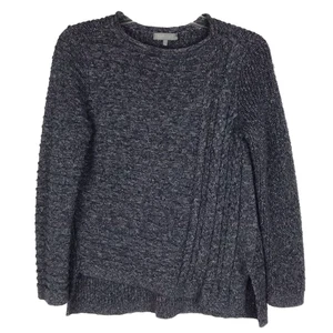 Habitat Clothes To Live In Sweater Asymmetrical Hem Blue Marled Knit Speckle XS - Picture 1 of 7