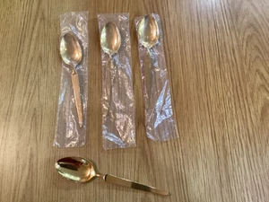 STANLEY ROBERTS—SRI JAPAN— vier Edelstahl SIENNA goldfarbene Teelöffel - Bild 1 von 3