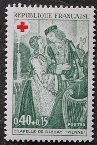 Timbre - FRANCE - Croix-Rouge - Chapelle de DISSAY - YT1661 - Neuf ** - 1970 - Picture 1 of 1