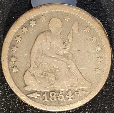 1854 P Philadelphia Mint ARROWS Seated Liberty Silver Quarter - Image 1 of 2