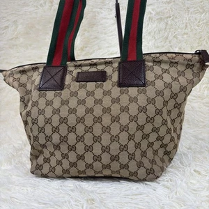 Gucci Canvas Tote Bag Embossed Logo Sherry Line m2_0708 - Bild 1 von 12