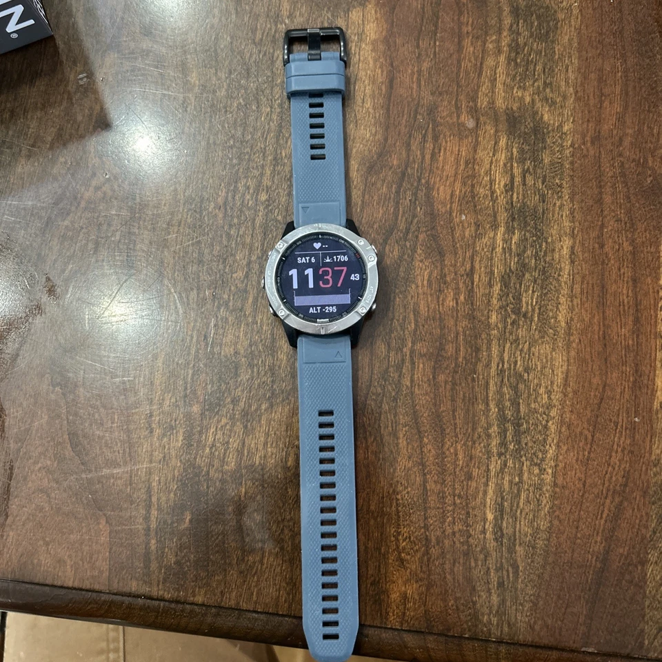 Garmin Fenix 6 Premium Multisport Watch Heart Rate Monitor GPS Watch - Silver - Image 1 of 4