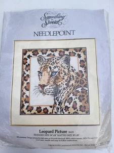 Leopard Picture Something Special Needlepoint 14" x 14" 30435 Kit Open  Complete - Picture 1 of 6