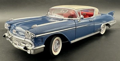 Road Legends 1958 Cadillac Eldorado Seville 1:18 Scale Die Cast Model Blue White - Image 1 of 4
