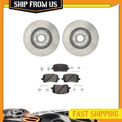 Kit de rotores de freno delanteros pastillas de cerámica y herrajes para Pontiac Vibe 2003-2008 Foto 1 de 4