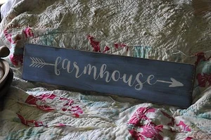 Primitive Olde Farmhouse Wood Sign Country Folk Art Decor - Picture 1 of 5