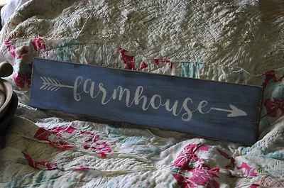 Primitive Olde Farmhouse Wood Sign Country Folk Art Decor  - Image 1 of 4