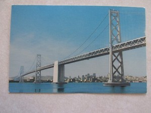 f42 Postcard San Francisco Oakland Bay Bridge Ca California Selithco 