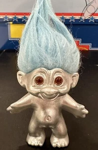 Troll Doll DAM Limited Edition Dark Horse Blue Hair Silver Body 2012 RARE - Picture 1 of 8