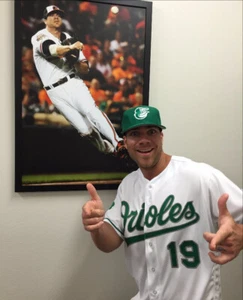 2016 Baltimore Orioles CHRIS DAVIS St Patricks Day MLB Baseball Jersey Sz 50 - Picture 1 of 8