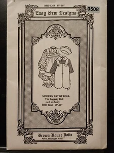 Doll Clothing Pattern Easy Sew Designs BHD 1168 17"-18" Raggedy Doll  - Picture 1 of 1