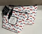 Rae Dunn Set Of 2 Face Lips Cosmetic Bags
