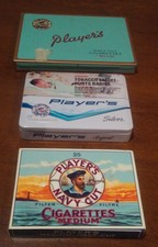 Vintage Lot of 3 Player's Navy Cut, Silver 25 filter empty cigarettes boxes tins