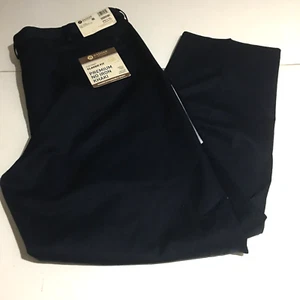 Haggar Premium No Iron Khaki Pants Mens 44x32 Classic Fit Flat Front Navy NWT - Picture 1 of 10