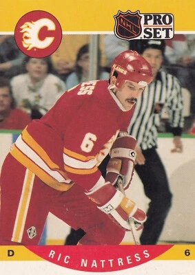 1990-91 Pro Set #426 Ric Nattress- Calgary Flames + (Yes 4 Free Mystery Cards) - Image 1 of 2