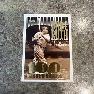 1995 TOPPS 100TH BIRTHDAY  # 3  BABE RUTH , NEW YORK YANKEES