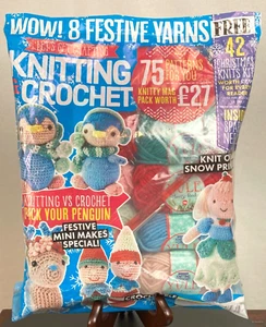 NIP, "Let's Get Crafting", Christmas Themed, Knitting and Crochet Kit - Picture 1 of 17