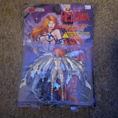 "Mega figura de acción Hellina edición plateada 1997 Skybolt Toyz Lightning Comics 6""" Foto 1 de 2