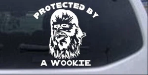 Calcomanía pegatina para computadora portátil con ventana de automóvil o camión protegido por un wookie - Imagen 1 de 32