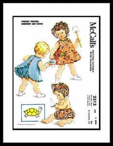 McCall's # 2313 Schnittmuster MÄDCHEN Schürze Topper KLEID Gehrock MÜTZE Höschen - Bild 1 von 4