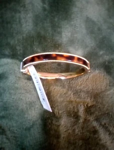 Lauren Ralph Lauren Gold Tone Hinge Bangle Faux Tortoise Accents NWT - Picture 1 of 3