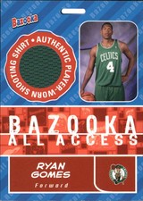 2005-06 Bazooka All-Access Relics Boston Celtics Basketball Card #RG Ryan Gomes