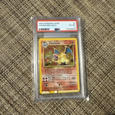 1999 Pokemon Base Set Unlimited Charizard-Holo Card 4/102 PSA 6 - Image 1 of 4