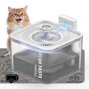 PAPIFEED Wireless Cat Water Fountain, 106oz/3L Battery Operated Pet Water Fou... - Picture 1 of 9