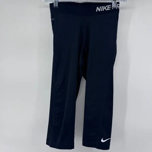 Nike Pro Dri-FIT Negro Capri Leggings Niñas Ropa Activa Entrenamiento Gimnasio Pequeño - Imagen 1 de 5