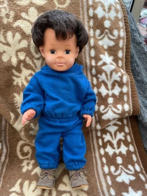 POUPEE  POUPON MICHEL MODES ET TRAVAUX  CHEVEUX NOIRS ancien baigneur de 36 cm - Photo 1/4