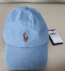 Polo Ralph Lauren verstellbare Denim Baseballmütze Kappe mit Pony - hell jeansblau - Bild 1 von 6