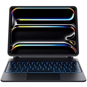 CHESONA iPad Pro 13 M4 2024 Keyboard Case Floating Stand Trackpad Black Backlit - Afbeelding 1 van 2