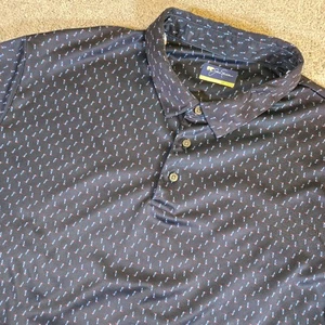 Polo de golf Jack Nicklaus Golden Bear XXL estampado tucán manga corta azul marino - Imagen 1 de 9